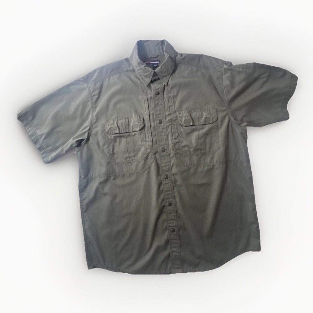 5.11 Tactical Shirt Green Short Sleeve Duty Uniform Men's Large Regular‎